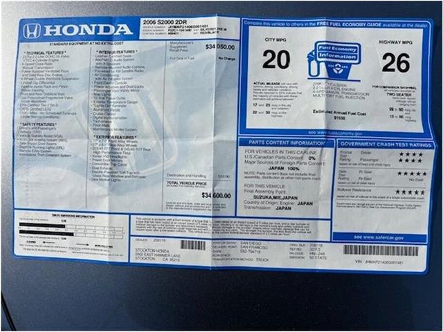 2006 Honda S2000 (CC-2099393) for sale in Roseville, California