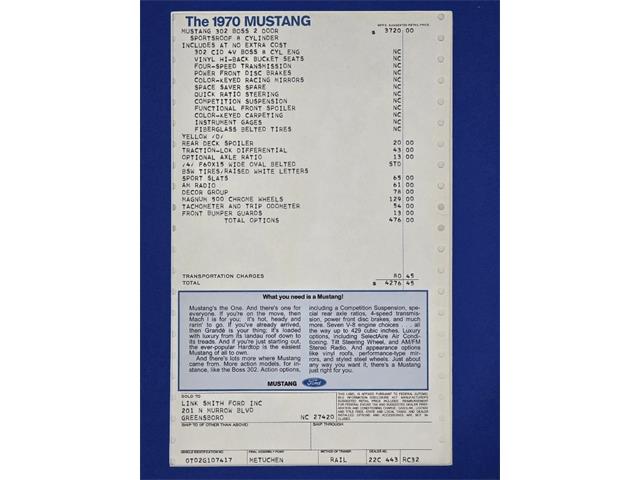 1970 Ford Mustang Boss 302 (CC-2101665) for sale in Saratoga Springs, New York