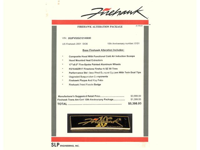 2001 Pontiac Firebird Trans Am WS6 (CC-2102102) for sale in Clifton Park, New York