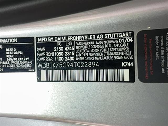 2004 Mercedes-Benz CLK-Class (CC-2102455) for sale in Reading, Pennsylvania