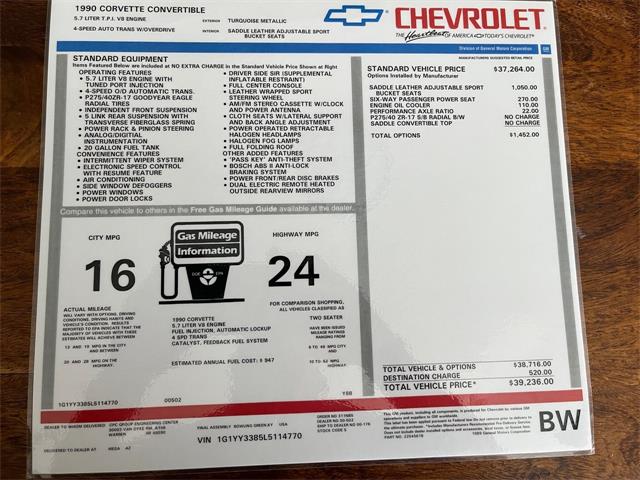 1990 Chevrolet Corvette (CC-2100256) for sale in Billings, Montana