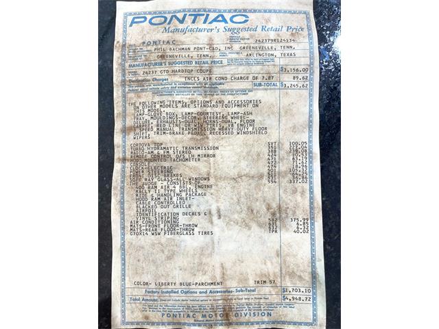 1969 Pontiac GTO (CC-2102773) for sale in Greensboro, North Carolina