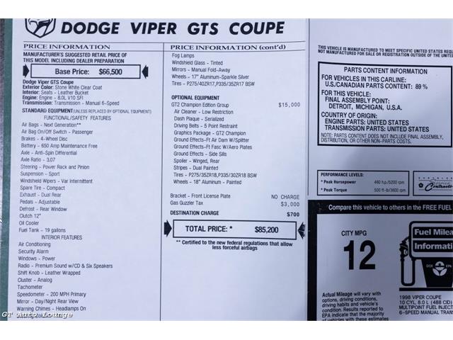 1998 Dodge Viper (CC-2102805) for sale in Rancho Cordova, California