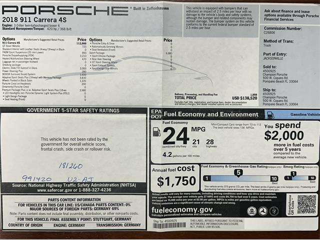 2018 Porsche 911 (CC-2103299) for sale in Huntington Station, New York