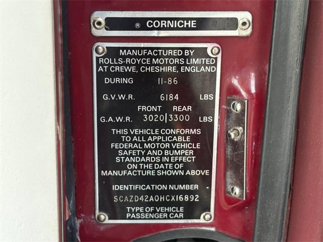 1987 Rolls-Royce Corniche (CC-2100358) for sale in Bradenton, Florida