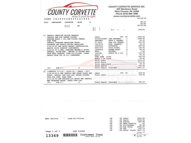2002 Chevrolet Corvette (CC-2103977) for sale in West Chester, Pennsylvania
