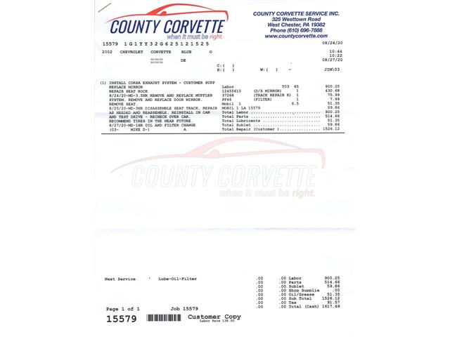 2002 Chevrolet Corvette (CC-2103977) for sale in West Chester, Pennsylvania