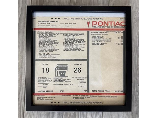 2002 Pontiac Firebird (CC-2104249) for sale in Greensboro, North Carolina