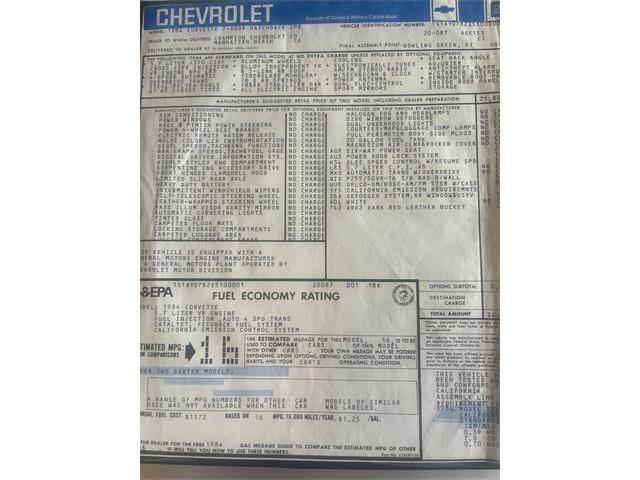 1984 Chevrolet Corvette (CC-2104258) for sale in Greensboro, North Carolina