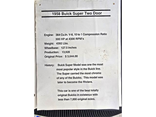 1958 Buick Super Riviera (CC-2100442) for sale in Saratoga Springs, New York