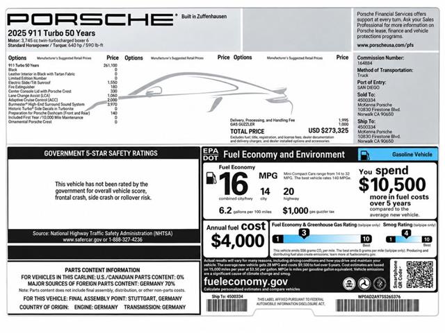 2025 Porsche 911 Turbo (CC-2104912) for sale in Costa Mesa, California