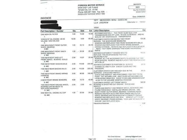 1977 Mercedes-Benz 450SL (CC-2105023) for sale in Beverly Hills, California