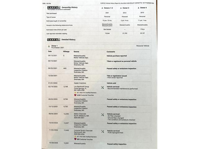 2002 Chevrolet Corvette (CC-2105896) for sale in Hingham, Massachusetts