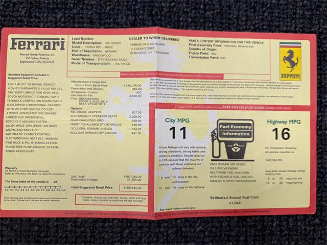 2004 Ferrari 360 Spider (CC-2108028) for sale in Farmingdale, New York