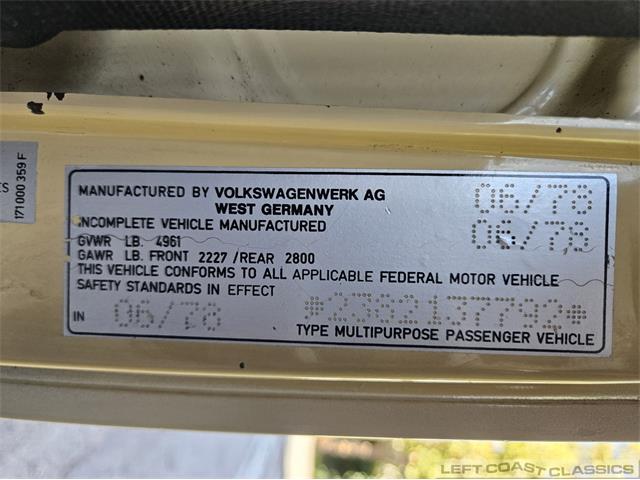 1978 Volkswagen Westfalia Camper (CC-2108284) for sale in Sonoma, California