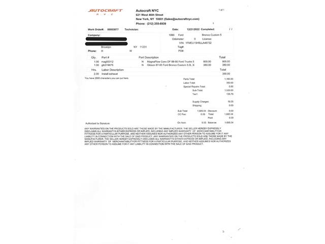 1990 Ford Bronco (CC-2108320) for sale in Beverly Hills, California