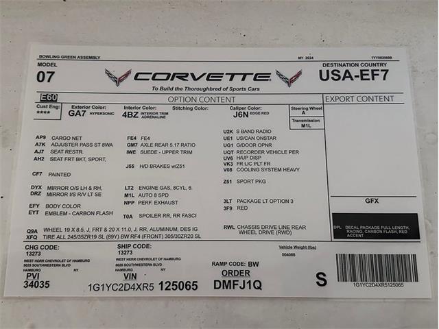 2024 Chevrolet Corvette (CC-2108707) for sale in Depew, New York