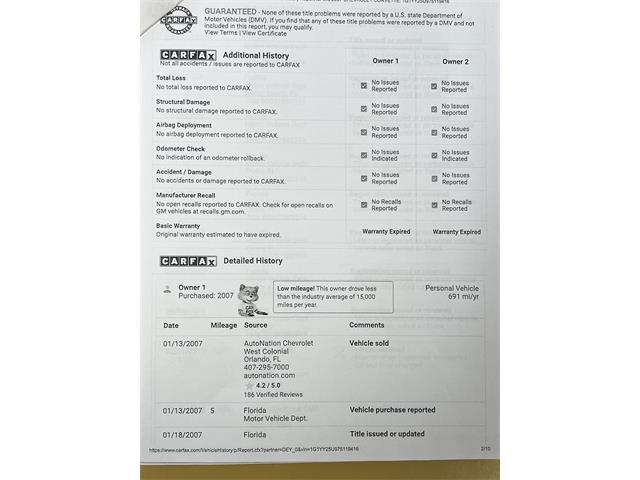 2007 Chevrolet Corvette (CC-2108976) for sale in TIFTON, Georgia