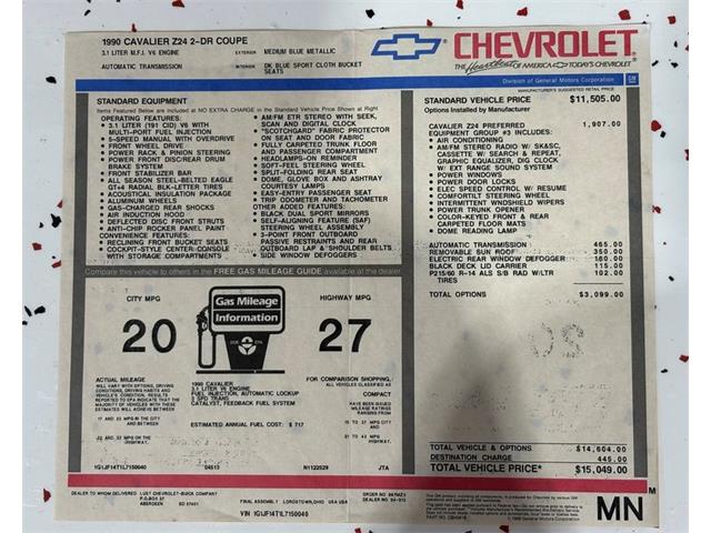 1990 Chevrolet Cavalier (CC-2109794) for sale in Greensboro, North Carolina