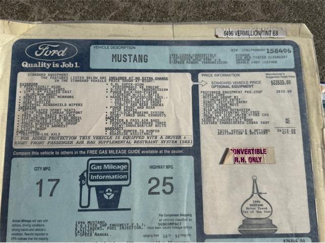 1994 Ford Mustang (CC-2109838) for sale in Newfield, New Jersey