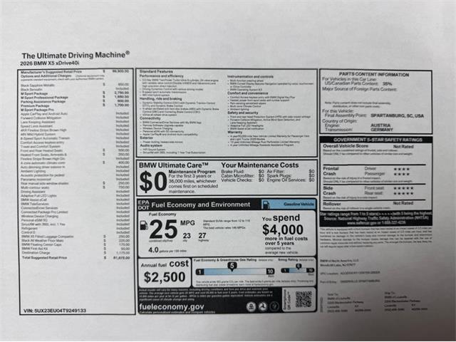 2026 BMW X5 (CC-2114671) for sale in Shelby Township, Michigan
