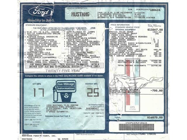 1990 Ford Mustang LX (CC-2115181) for sale in Alsip, Illinois