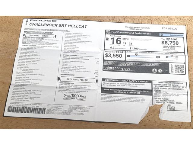 2015 Dodge Challenger SRT Hellcat (CC-2115424) for sale in Homer City, Pennsylvania