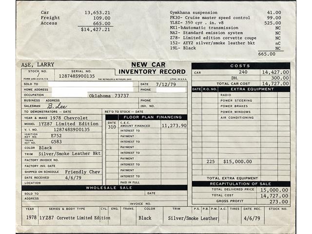 1978 Chevrolet Corvette (CC-2116144) for sale in El Cajon, California