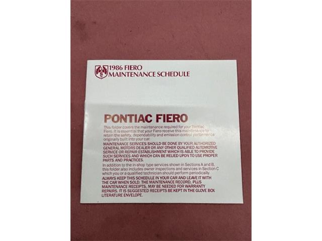 1986 Pontiac Fiero (CC-2116858) for sale in Greensboro, North Carolina