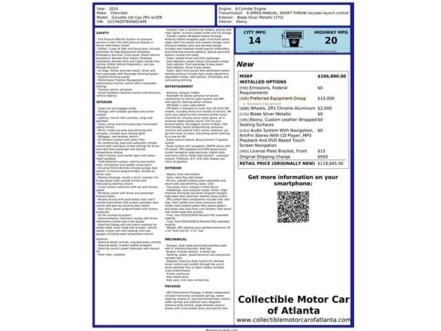 2010 Chevrolet Corvette ZR1 (CC-2119292) for sale in Marietta, Georgia