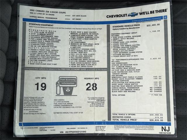 2002 Chevrolet Camaro (CC-2119828) for sale in Salem, Ohio