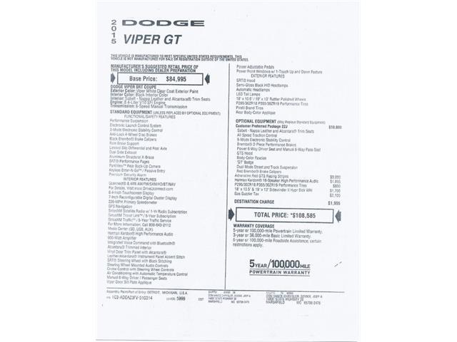 2015 Dodge Viper (CC-2123021) for sale in Scottsdale, Arizona