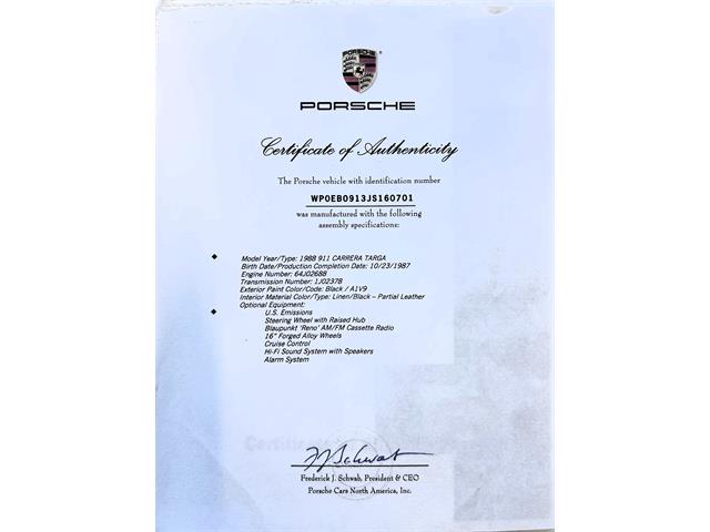 1988 Porsche 911 Carrera (CC-2120460) for sale in Allentown, Pennsylvania