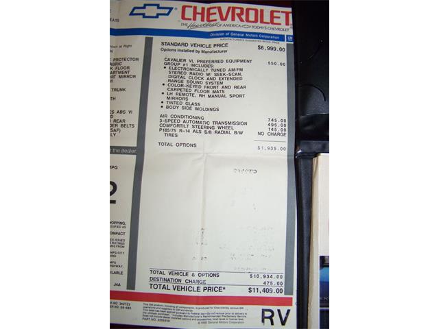 1992 Chevrolet Cavalier 2.2l Sedan (CC-743395) for sale in Canton, Georgia