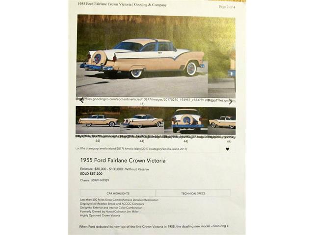 1955 Ford Fairlane Crown Victoria (CC-764957) for sale in Lansdale, Pennsylvania