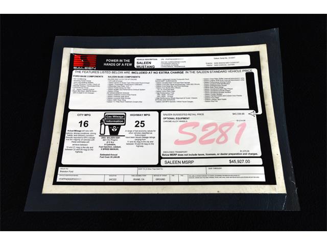 2003 Ford Mustang S281 S/C (CC-772102) for sale in Charlotte, North Carolina