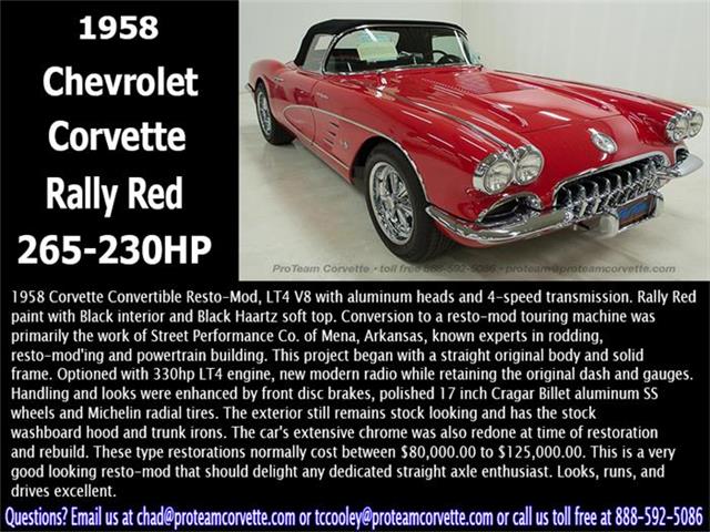 1958 Chevrolet Corvette (CC-830126) for sale in Napoleon, Ohio