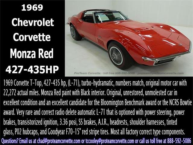 1969 Chevrolet Corvette (CC-846104) for sale in Napoleon, Ohio