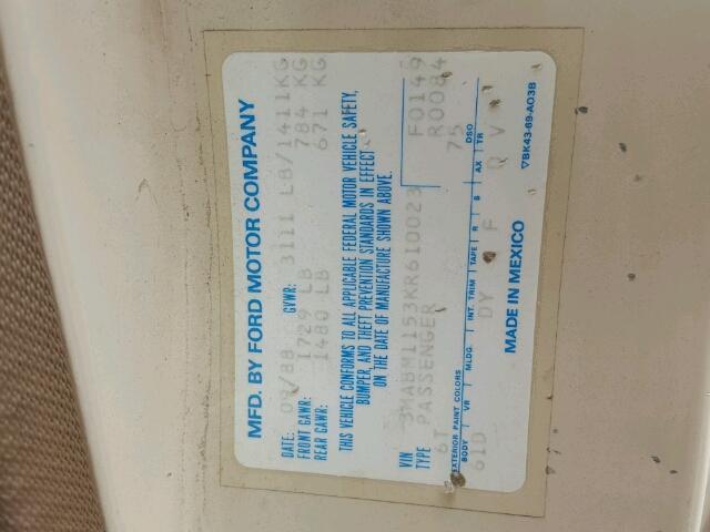 1989 Mercury Tracer (CC-941593) for sale in Online, No state