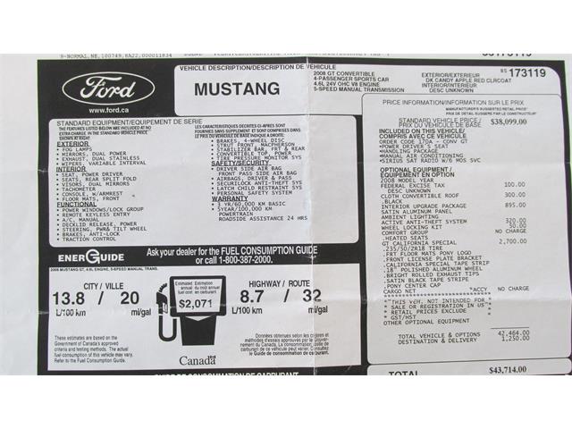 2008 Ford Mustang GT/CS (California Special) (CC-965219) for sale in Chatsworth, Ontario