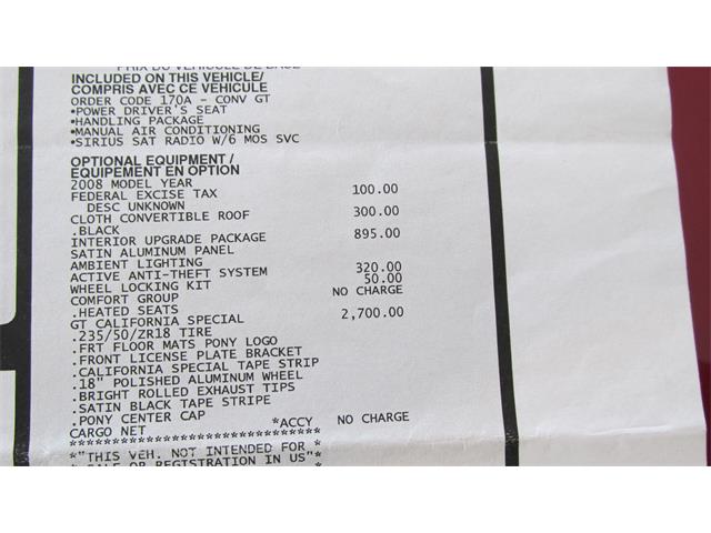 2008 Ford Mustang GT/CS (California Special) (CC-965219) for sale in Chatsworth, Ontario