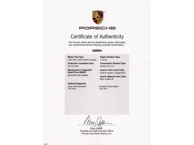 1965 Porsche 356 C Cabriolet (CC-978324) for sale in Mooresville, North Carolina
