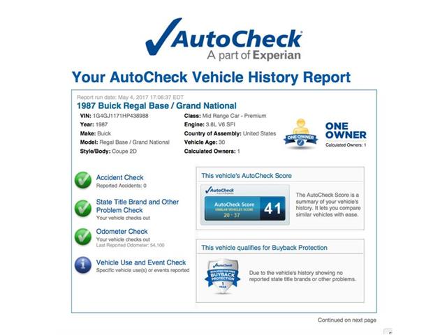 1987 Buick Grand National (CC-982135) for sale in Denver , Colorado